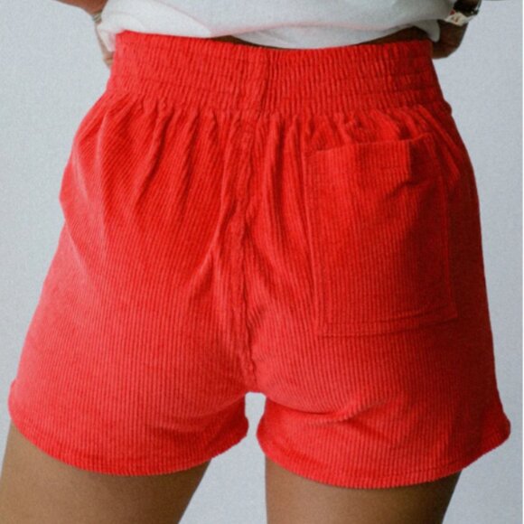 NWOT Hammies Colorful Red Stretch Corduroy Shorts Size 28 - Picture 4 of 8